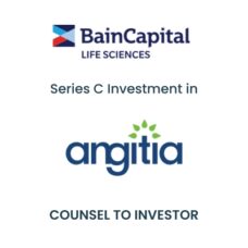 Bain Life Sciences Series C Investment In Angitia Tombstone